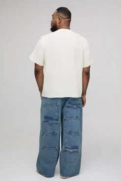 Jean Baggy Multi-poches Grande Taille Avec Ornements Strass