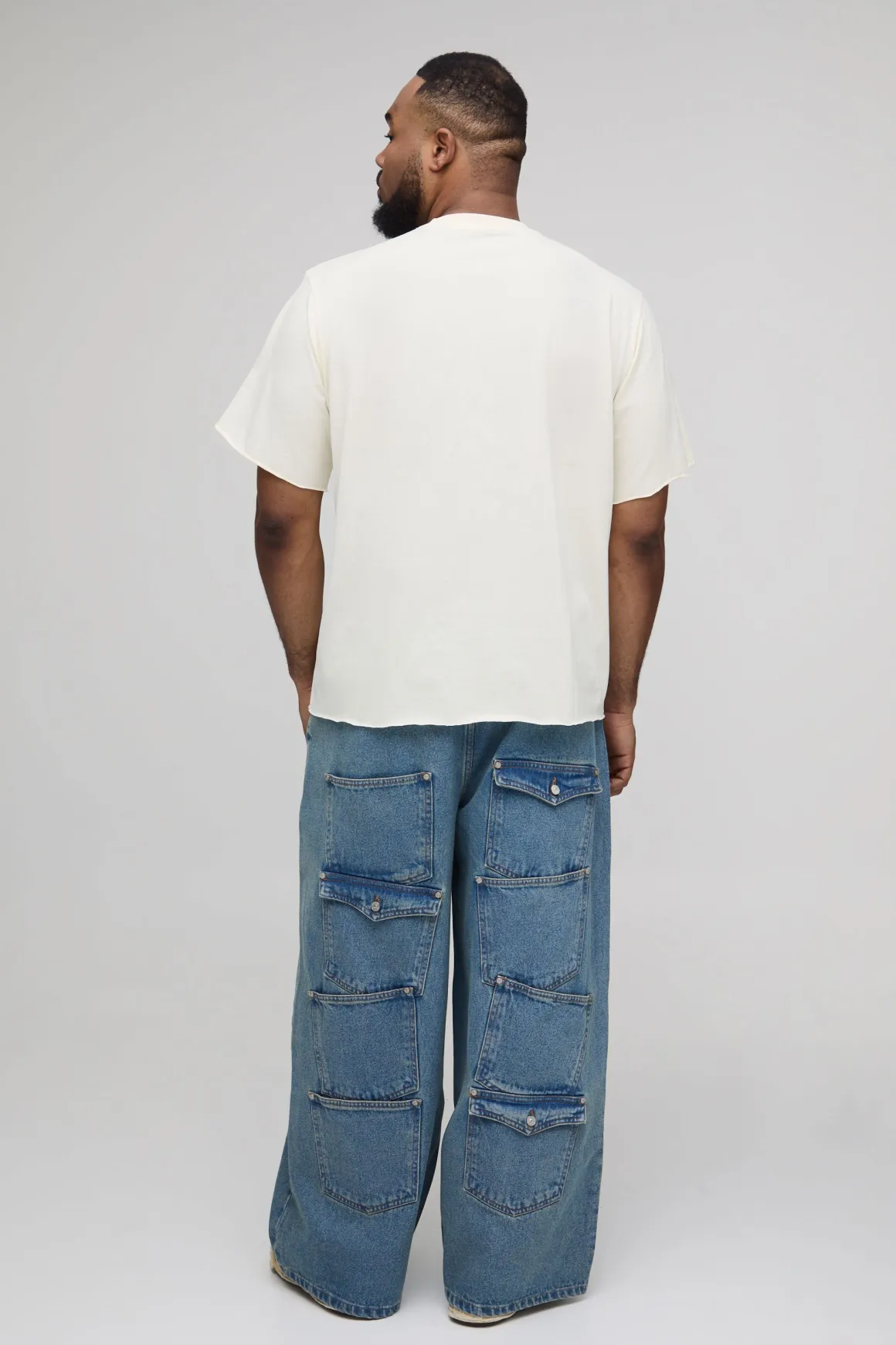 Jean Baggy Multi-poches Grande Taille Avec Ornements Strass