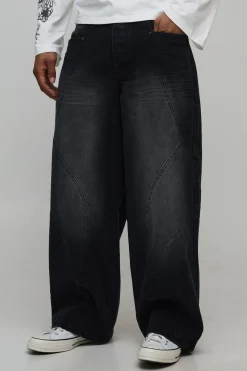 Jean Baggy À Panneaux Effet Délavé