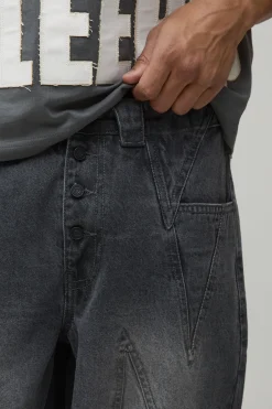 Jean Baggy À Panneaux Effet Délavé
