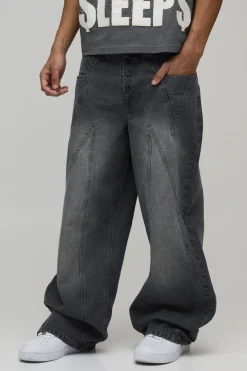 Jean Baggy À Panneaux Effet Délavé