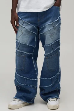 boohooMAN Jean baggy patchwork à taille contrastante<Homme Denim|Denim