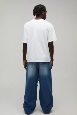 boohooMAN Jean baggy patchwork à taille contrastante<Homme Denim|Denim