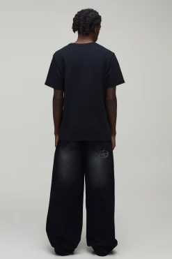 Jean Baggy À Poche Arrière Brodée