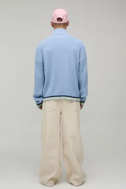 Jean Baggy Rigide Avec Ceinture Corde À Motif Floral