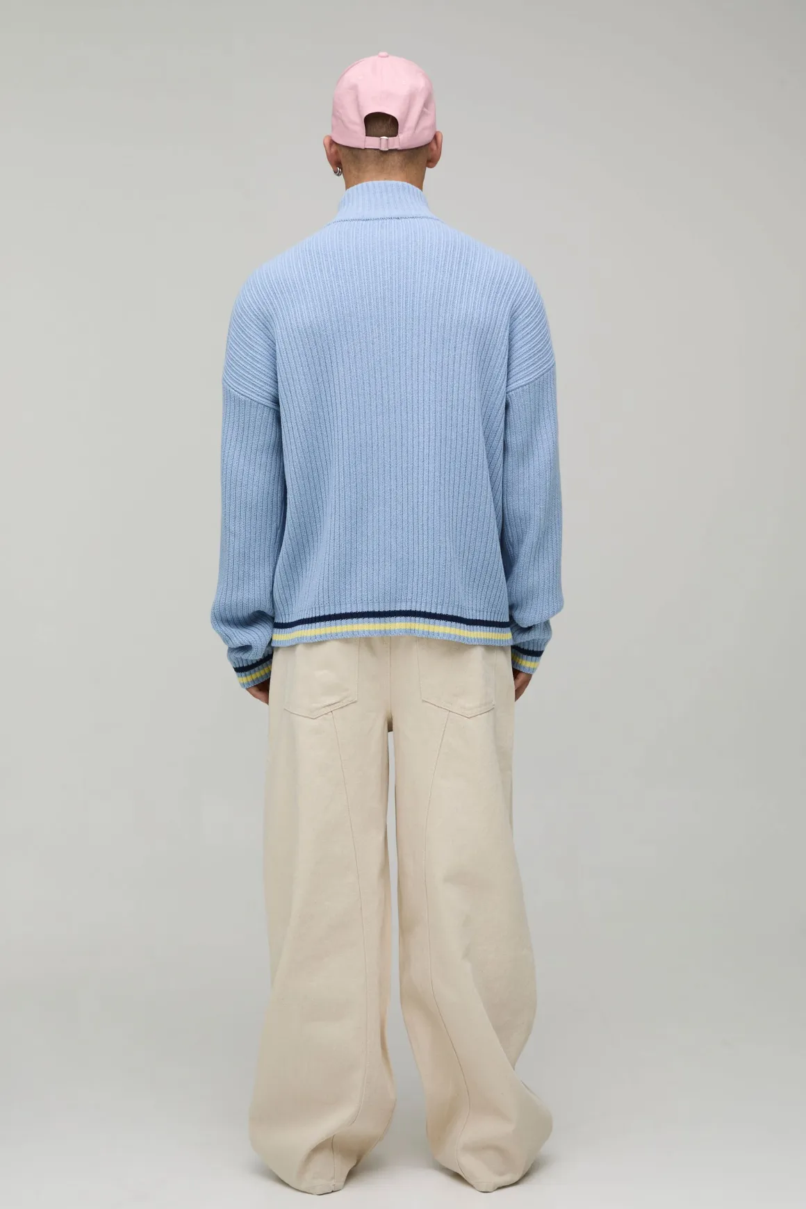 Jean Baggy Rigide Avec Ceinture Corde À Motif Floral