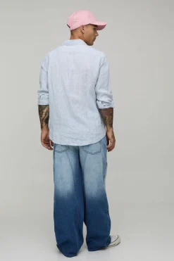 boohooMAN Jean Baggy Rigide Avec Ceinture Corde Florale<Homme Jeans Grande Taille|Denim