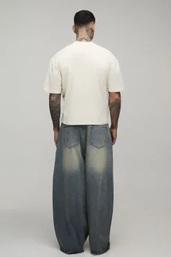 boohooMAN Jean Baggy Taille Haute Coupe Basse À Entrejambe Tombant<Homme Denim|Tout Afficher
