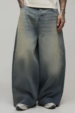 boohooMAN Jean Baggy Taille Haute Coupe Basse À Entrejambe Tombant<Homme Denim|Tout Afficher