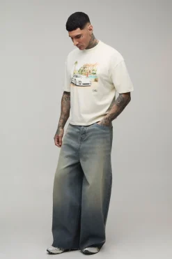 boohooMAN Jean Baggy Taille Haute Coupe Basse À Entrejambe Tombant<Homme Denim|Tout Afficher
