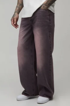 boohooMAN Jean Baggy Teinté Pour Grand<Homme Denim|Tout Afficher