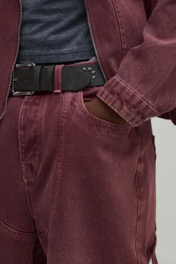 Jean Baggy Western Tall Avec Appliqués Et Teinture Overdye