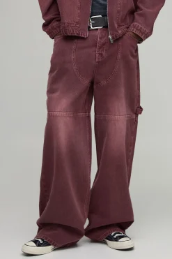 Jean Baggy Western Tall Avec Appliqués Et Teinture Overdye