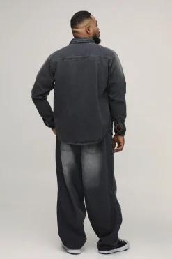boohooMAN Jean Balloon Plus à Peinture Éclaboussée Effet Délavé<Femme Denim|Jeans