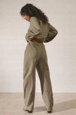 boohoo Jean Barrel À Détails De Coutures<Femme Denim|Jeans