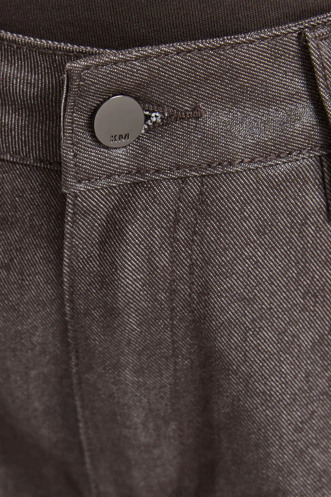 Jean Barrel Enduit Denim Métallisé Petite