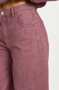 Jean Barrel Taille Haute Avec Détail De Coutures