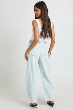 boohoo Jean Barrel Taille Haute Coupe Ample<Femme Denim|Jeans