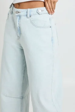 boohoo Jean Barrel Taille Haute Coupe Ample<Femme Denim|Jeans