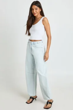 boohoo Jean Barrel Taille Haute Coupe Ample<Femme Denim|Jeans