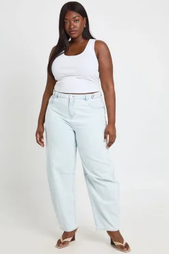 boohoo Jean Barrel Taille Haute Coupe Ample Grande Taille<Femme Denim|Jeans