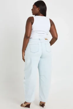 boohoo Jean Barrel Taille Haute Coupe Ample Grande Taille<Femme Denim|Jeans