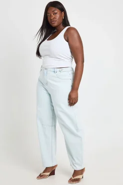 boohoo Jean Barrel Taille Haute Coupe Ample Grande Taille<Femme Denim|Jeans