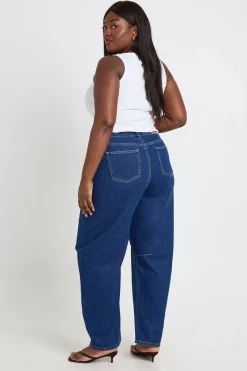 Jean Barrel Taille Haute Coupe Ample Grande Taille