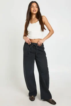 Jean Barrel À Taille Élastiquée