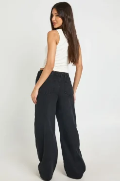 Jean Barrel À Taille Élastiquée