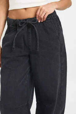 Jean Barrel À Taille Élastiquée