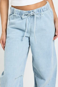 Jean Barrel À Taille Élastiquée