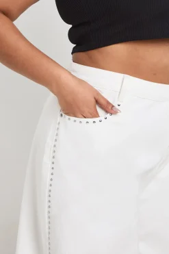 Jean Barrel Taille Mi-haute À Clous Plus