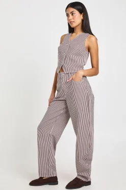 Jean Barrel Taille Mi-haute À Rayures