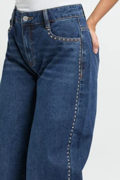 Jean Barrel Taille Moyenne à Clous