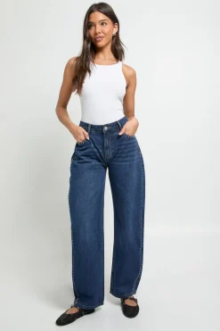 Jean Barrel Taille Moyenne à Clous