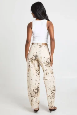 Jean Barrel Taille Moyenne Imprimé Léopard Des Neiges