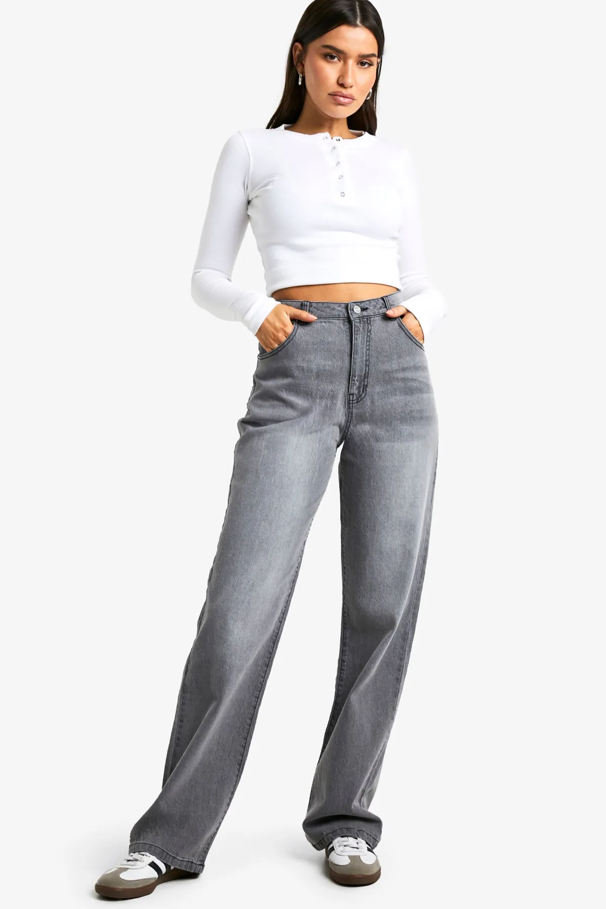 boohoo Jean basique droit pour grandes tailles<Femme Denim|Jeans