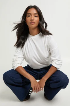 Jean basique Petite Boohoo, taille haute et jambes larges