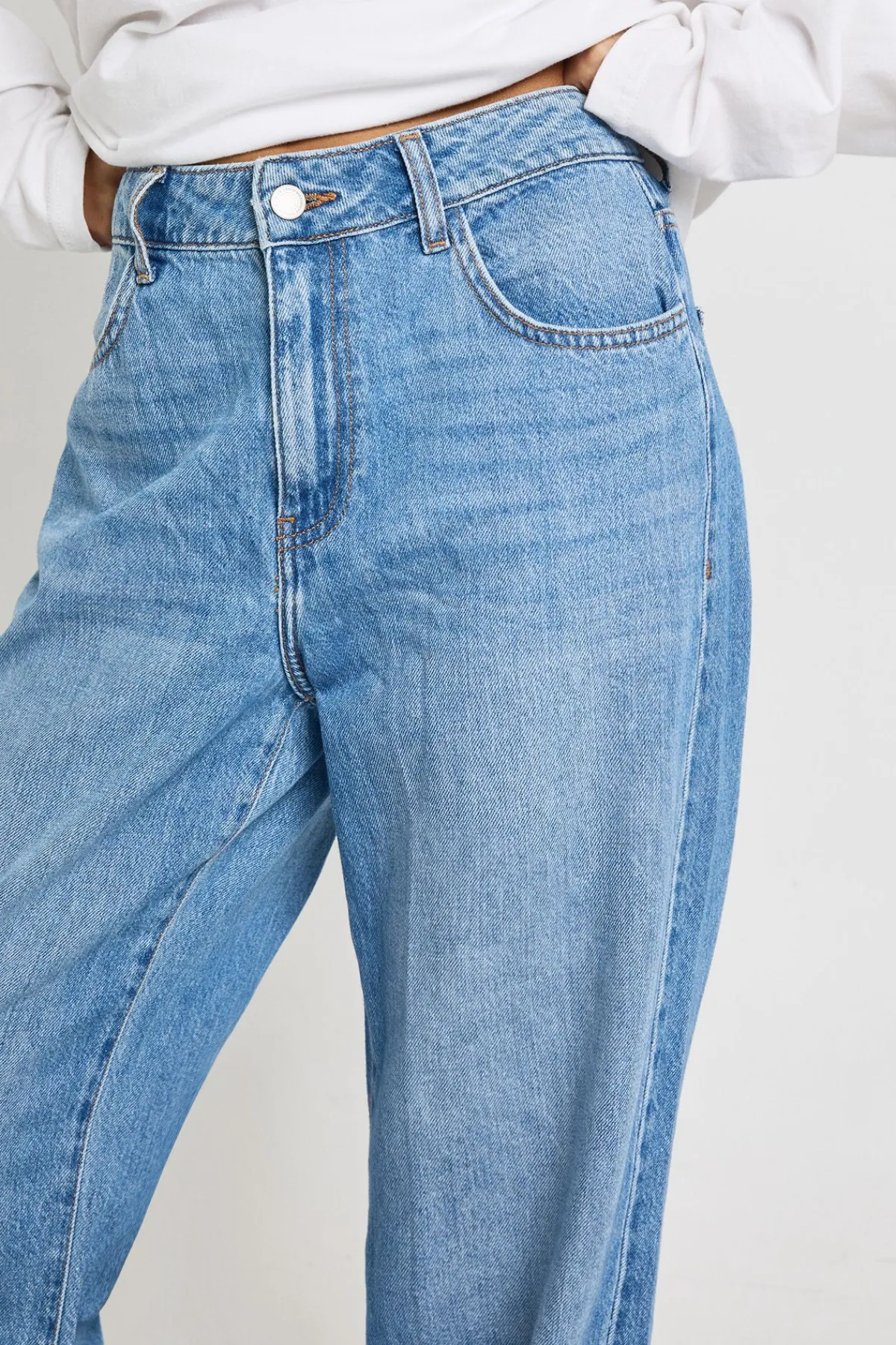 boohoo Jean basique à taille haute, coupe droite<Femme Denim|Jeans