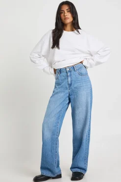 boohoo Jean basique à taille haute, coupe droite<Femme Denim|Jeans