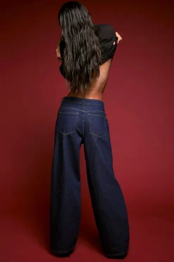boohoo Jean basique à taille haute et jambe évasée<Femme Denim|Jeans