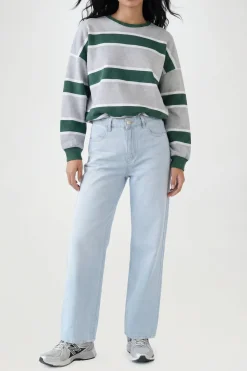 Jean basique à taille haute et jambe droite
