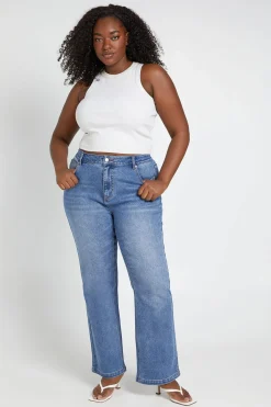 boohoo Jean Bootcut Évasé Taille Mi-haute Grande Taille<Femme Denim|Jeans