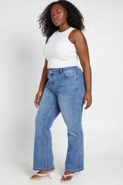 boohoo Jean Bootcut Évasé Taille Mi-haute Grande Taille<Femme Denim|Jeans