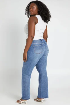 boohoo Jean Bootcut Évasé Taille Mi-haute Grande Taille<Femme Denim|Jeans
