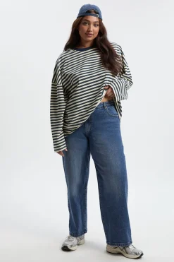 boohoo Jean Boyfriend Basique Grande Taille<Femme Denim|Jeans