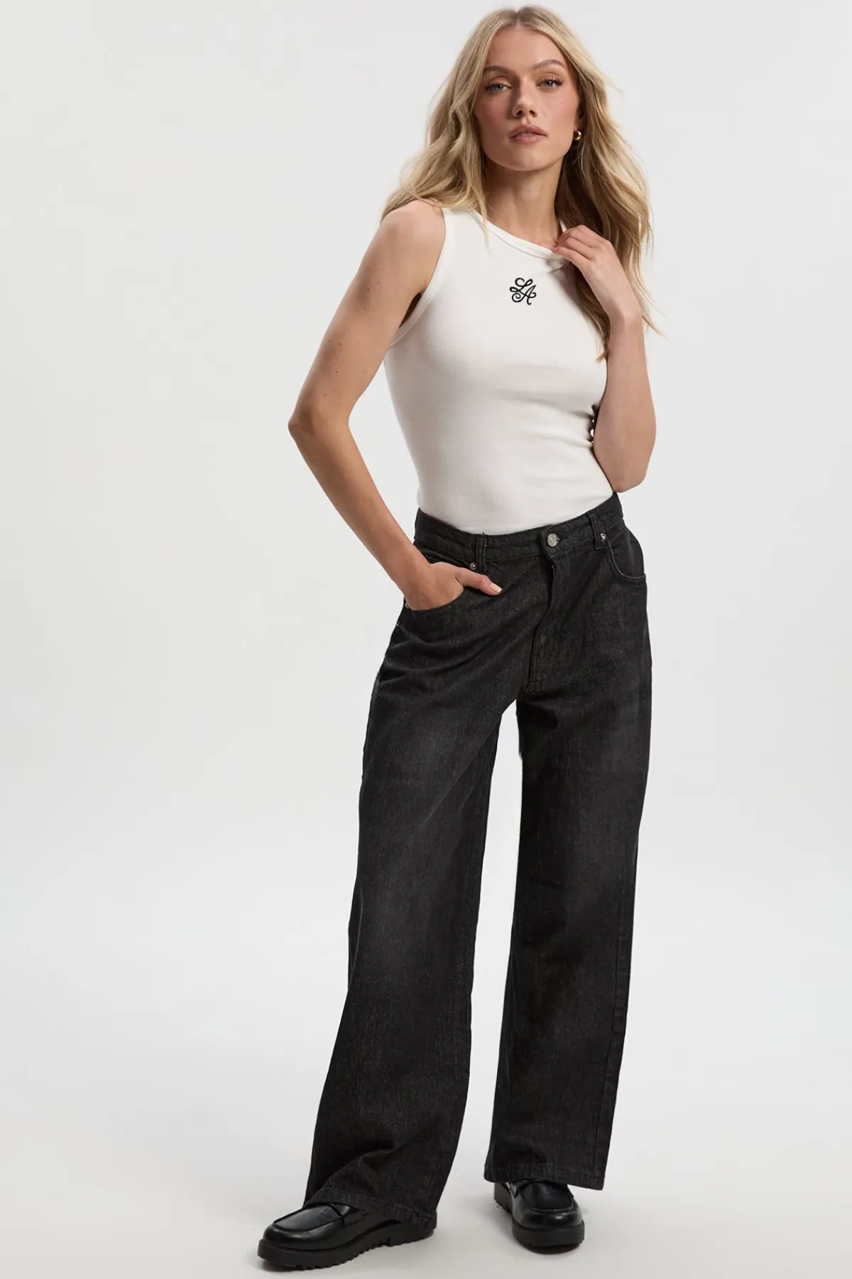 boohoo Jean Boyfriend Taille Haute Basic Petite<Femme Denim|Jeans
