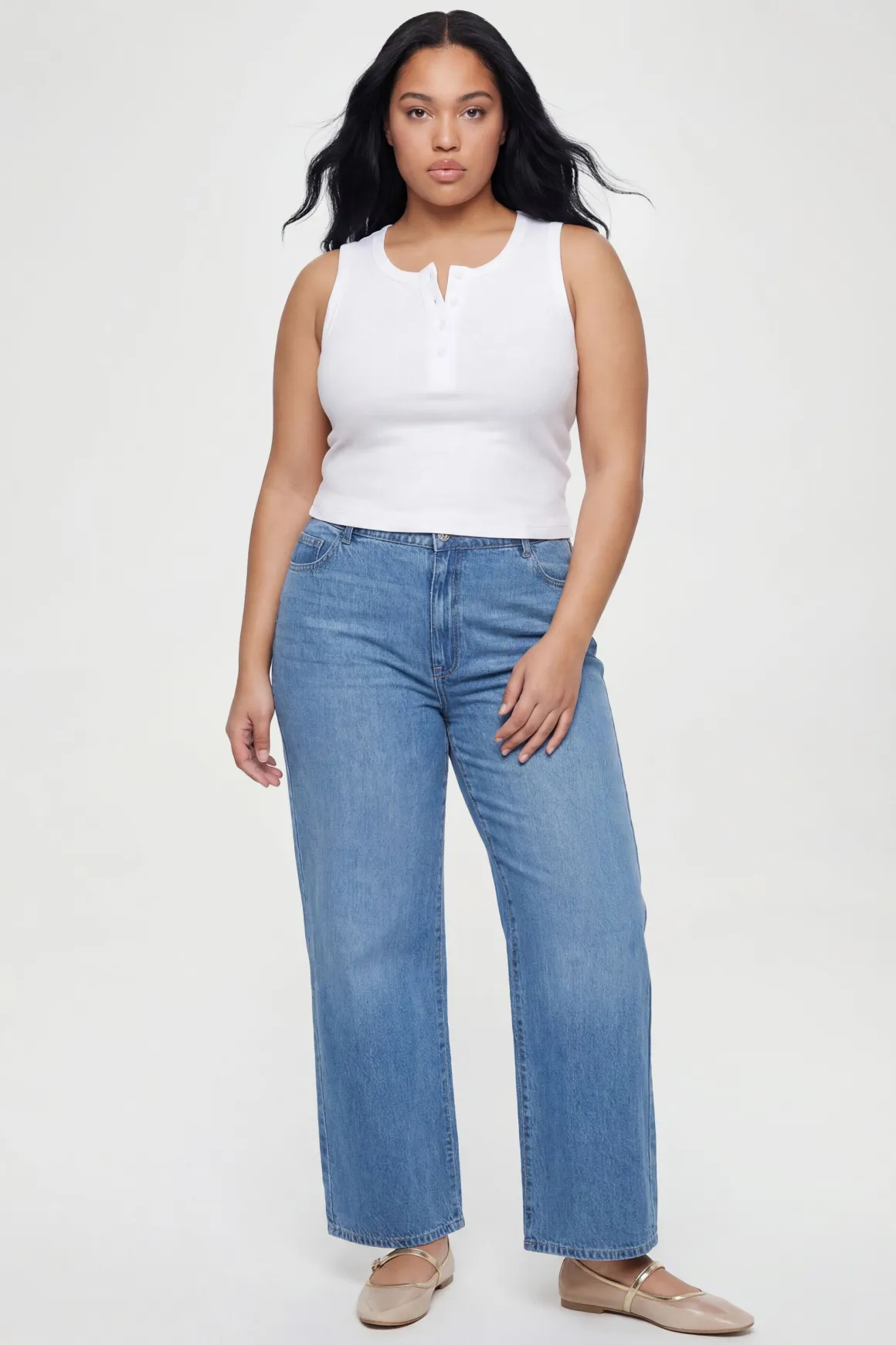 Jean Boyfriend Taille Haute Plus Basics