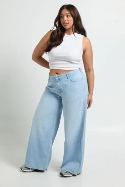 Jean Boyfriend Taille Mi-haute Plus Basics